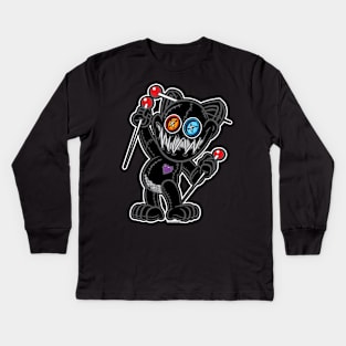 VooDoo Kitty Black Cat Doll Kids Long Sleeve T-Shirt